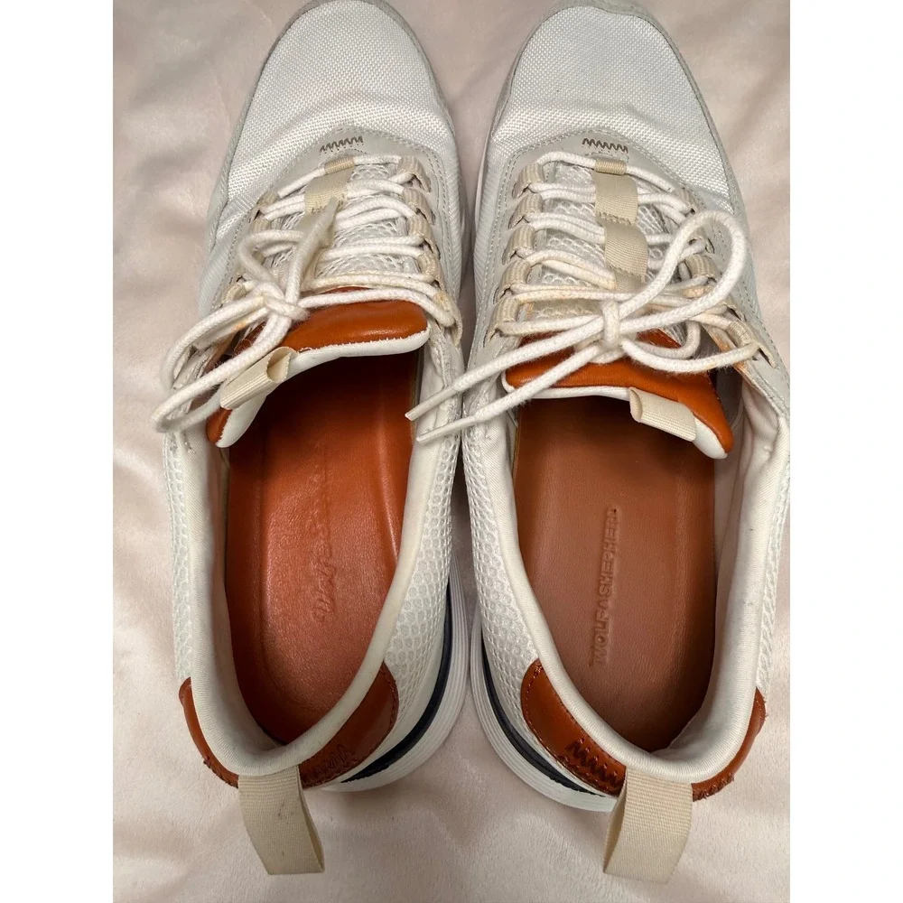 Wolf & Shepherd Crossover Victory Trainer White Tan Leather Mesh Sneakers 11